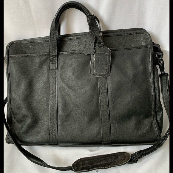 Briefcase Genuine Leather Briefcase, Computer Bag Vintage - Picture 1 of 16